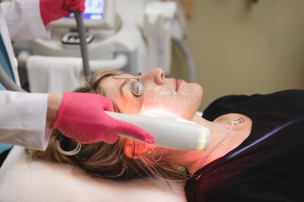 A woman getting SkinTyte treatment